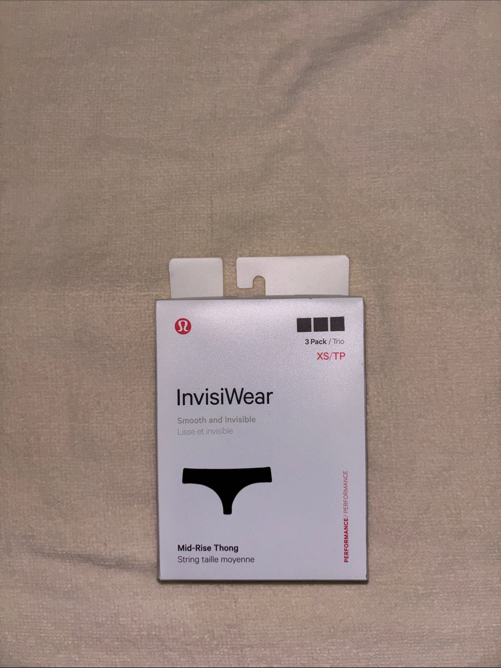 NWT lululemon invisiwear thong 3 pack